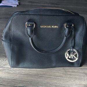 Michael Kors Black and Gold Satchel